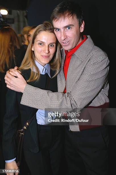 Gaia Repossi and Fashion designer Raf Simons after the Christian Dior show as part of Paris Fashion Week Haute-Couture Fall/Winter 2013-2014 at on...