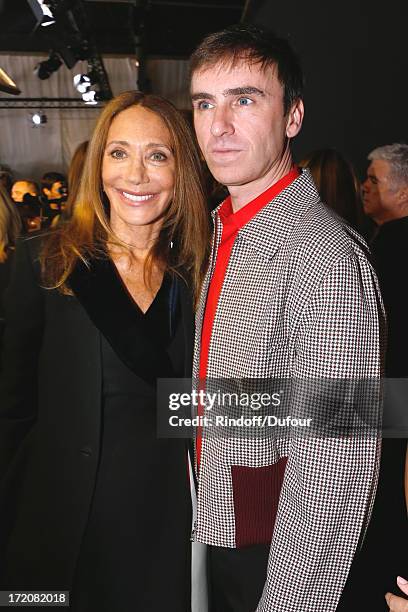 Marisa Berenson and Fashion designer Raf Simons after the Christian Dior show as part of Paris Fashion Week Haute-Couture Fall/Winter 2013-2014 at on...