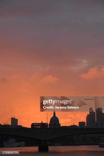 Sunrise Over The London Skyline With St Paul'S Cathedral In View. 28-April-2017