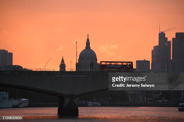 Sunrise Over The London Skyline With St Paul'S Cathedral In View. 28-April-2017
