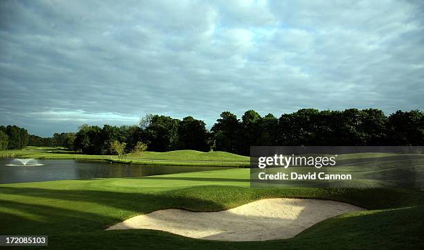 View from behind the green on the par 5, 3rd hole on The Brabazon Course at The Belfry on May 25, 2009 in Wishaw, Sutton Coldfield, England.