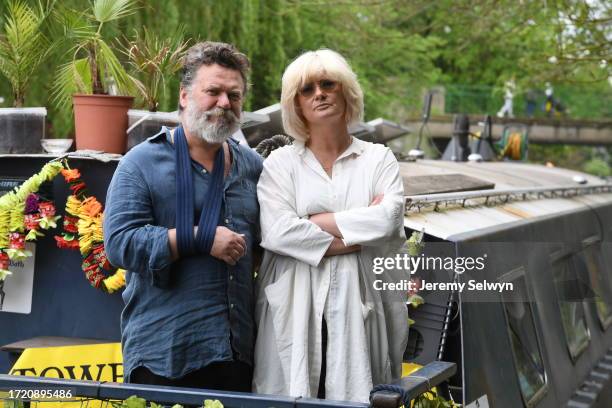 Helen Brice And Husband Tim On Their Canal Footpath Patrols Today..Houseboat Owners Are Launching Safety Patrols Amid A Surge In Knifepoint Robberies...