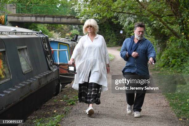 Helen Brice And Husband Tim On Their Canal Footpath Patrols Today..Houseboat Owners Are Launching Safety Patrols Amid A Surge In Knifepoint Robberies...