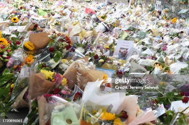 Borough Market Tributes: Flowers And Post-It Notes On The Wall By London Bridge; A Sea Of Flowers And Messages Of Solidarity Have Been Left At The...