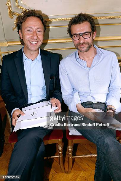 Stephane Bern and Cyril Vergnole attend the Alexis Mabille show as part of Paris Fashion Week Haute-Couture Fall/Winter 2013-2014 at on July 1, 2013...