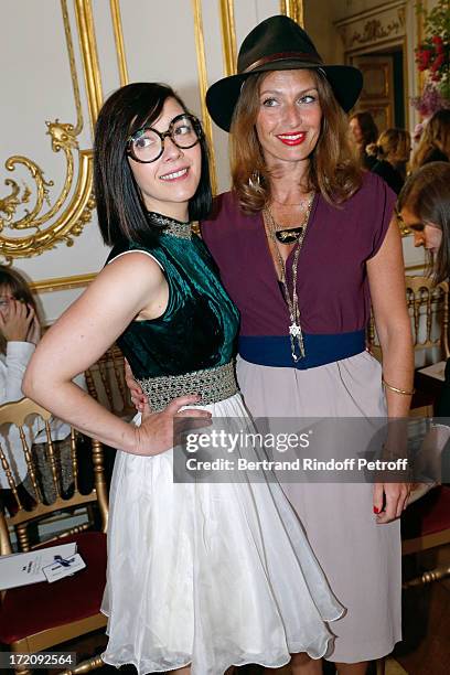 Group "Les Brigittes" members Sylvie Hoarau and Aurelie Saada attend the Alexis Mabille show as part of Paris Fashion Week Haute-Couture Fall/Winter...