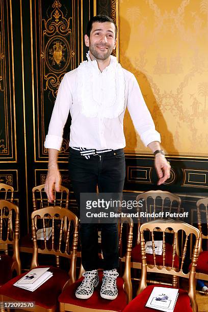 Fashion Designer Alexis Mabille before his show as part of Paris Fashion Week Haute-Couture Fall/Winter 2013-2014 at on July 1, 2013 in Paris, France.
