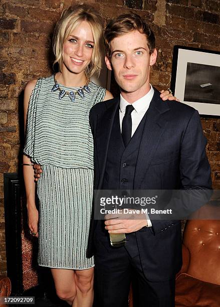 Ruta Gedimintas and Luke Treadaway attend an after party following 'A Curious Night at the Theatre', a charity gala evening to raise funds for...