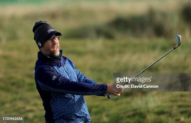 Oliver Bekker of South Africa plays his second shot on teh second hole during Day Two of the Alfred Dunhill Links Championship on the Championship...