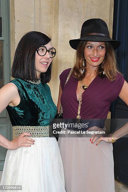 Aurelie Saada and Sylvie Hoarau from Brigitte music band attend the Alexis Mabille show as part of Paris Fashion Week Haute-Couture Fall/Winter...