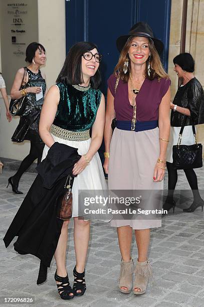 Aurelie Saada and Sylvie Hoarau from Brigitte music band attend the Alexis Mabille show as part of Paris Fashion Week Haute-Couture Fall/Winter...