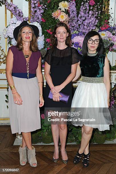 Aurelie Saada, Audrey Marnay and Sylvie Hoarau attend the Alexis Mabille show as part of Paris Fashion Week Haute-Couture Fall/Winter 2013-2014 at...