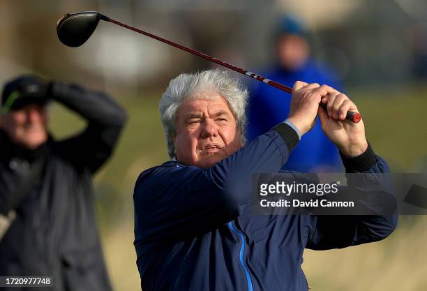 Schalk Burger of South Africa the former Rugby international plays a shot on the second hole during Day Two of the Alfred Dunhill Links Championship...