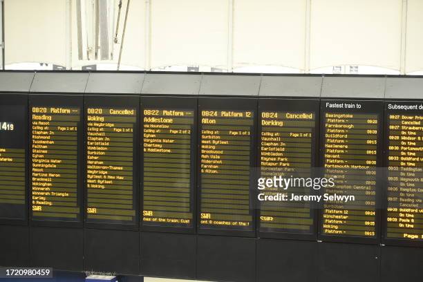 Waterloo Station Today..Departure Board. 29-August-2017