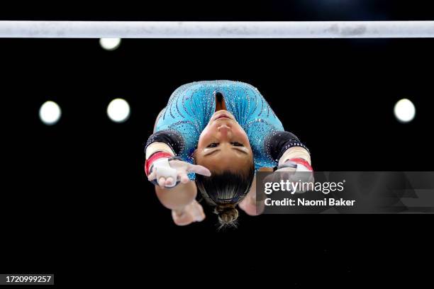 Flavia Saraiva of Team Brazil competes on Uneven Bars during the Women's All Around Final on Day Seven of the 2023 Artistic Gymnastics World...