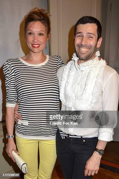 Actress Lilou Fogli and Alexis Mabille attend the Alexis Mabille show during Paris Fashion Week Haute-Couture F/W 2013-2014 at the Hotel d' Evreux on...
