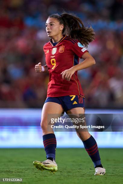 Inma Gabarro of Spain looks on during the UEFA Womens Nations League match between Spain and Switzerland at Estadio Nuevo Arcangel on September 26,...