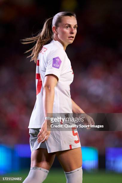 Noelle Maritz of Switzerland looks on during the UEFA Womens Nations League match between Spain and Switzerland at Estadio Nuevo Arcangel on...