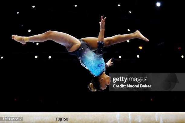 Rebeca Andrade of Team Brazil competes on Balance Beam during the Women's All Around Final on Day Seven of the 2023 Artistic Gymnastics World...