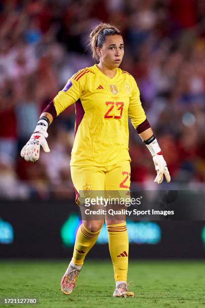 Cata Coll of Spain looks on during the UEFA Womens Nations League match between Spain and Switzerland at Estadio Nuevo Arcangel on September 26, 2023...
