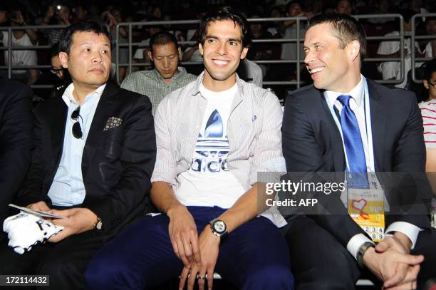 This picture taken on July 1, 2013 shows Real Madrid's Brazilian midfielder Kaka attending the 2013 Yao Foundation Charity Game in Beijing. The game...