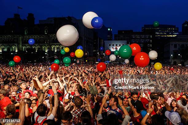 Atmosphere during Canada Day celebrations on Parliament Hill on July 1, 2013 in Ottawa, Canada.