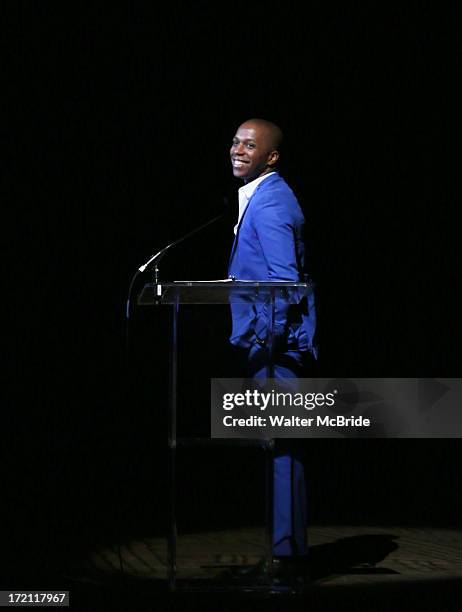 Leslie Odom performs at the 5th Annual National High School Musical Theater Awards at Minskoff Theatre on July 1, 2013 in New York City.