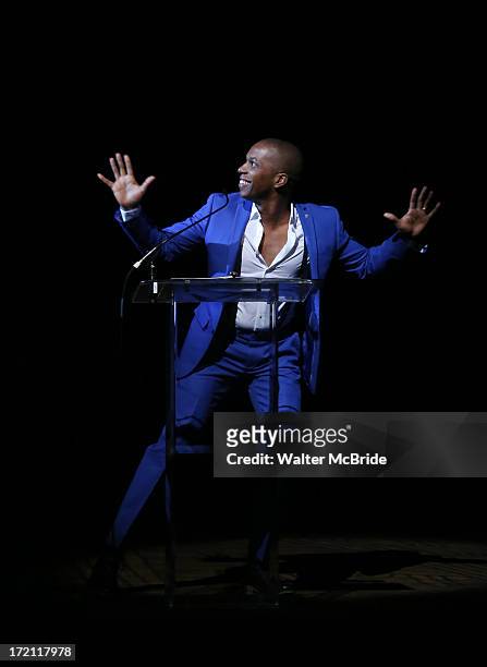Leslie Odom performs at the 5th Annual National High School Musical Theater Awards at Minskoff Theatre on July 1, 2013 in New York City.