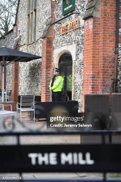 Salisbury Today.The Mill Guarded By Police - Sergei Skripal Is Critically Ill At Salisbury District Hospital After Being Found Unconscious In The...