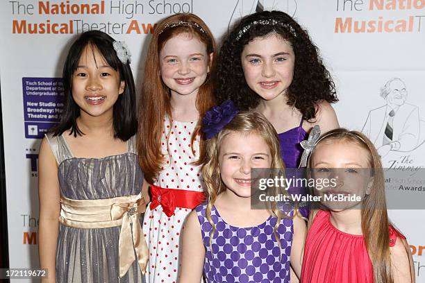 Lilla Crawford and the 'Annie' cast attends the 5th Annual National High School Musical Theater Awards at Minskoff Theatre on July 1, 2013 in New...