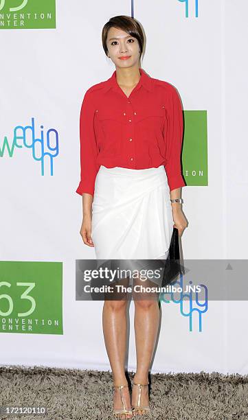 Park Jung-Ah attends Jang Yoon-Jung and Do Kyung-Wan Wedding at 63 building convention center on June 28, 2013 in Seoul, South Korea.