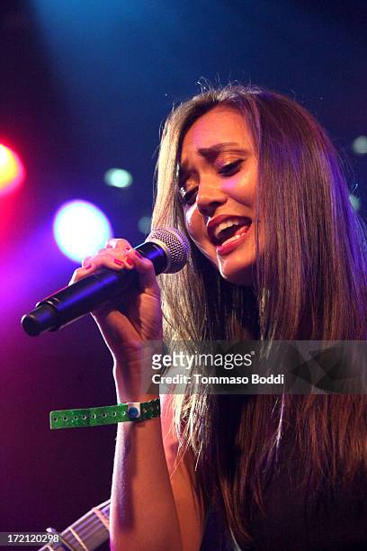 Singer Dia Frampton performs at the Friend Movement campaign benefit concert held at El Rey Theatre on July 1, 2013 in Los Angeles, California.