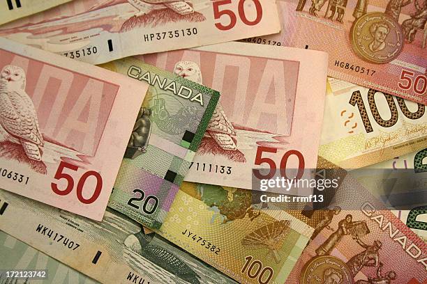 canadian money - twenty canadian dollar note stock pictures, royalty-free photos & images