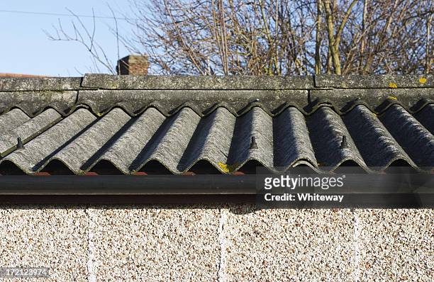 corrugated asbestos roof - corrugated stock pictures, royalty-free photos & images