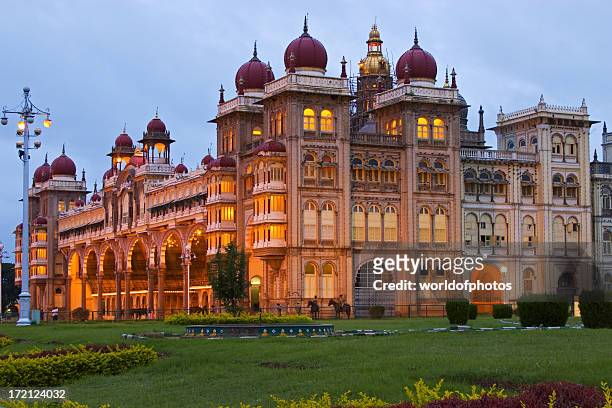 palazzo del maharaja al crepuscolo - palazzo reale foto e immagini stock