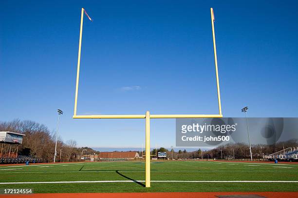 american football goal posts - football goal post stock pictures, royalty-free photos & images