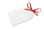 Blank Gift  or Price Tag on White with Clipping Path
