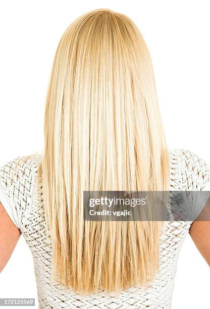 mujer rubia pelo largo - straight hair fotografías e imágenes de stock