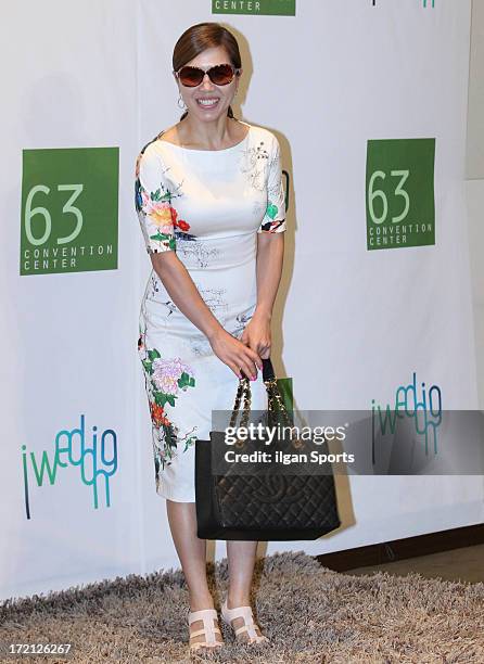 Kim Ji-Sun attends Jang Yoon-Jung and Do Kyung-Wan Wedding at 63 building convention center on June 28, 2013 in Seoul, South Korea.