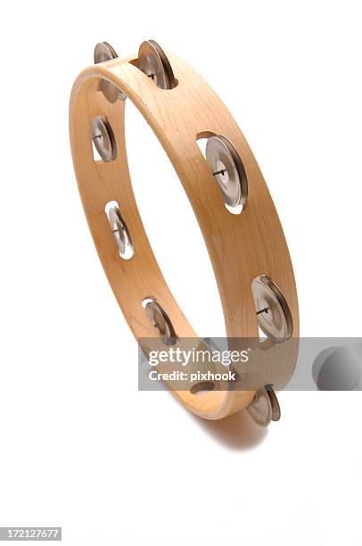 tambourine with path - tambourine stock pictures, royalty-free photos & images