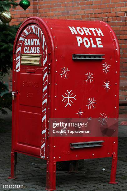 santa's mailbox - north pole stock pictures, royalty-free photos & images