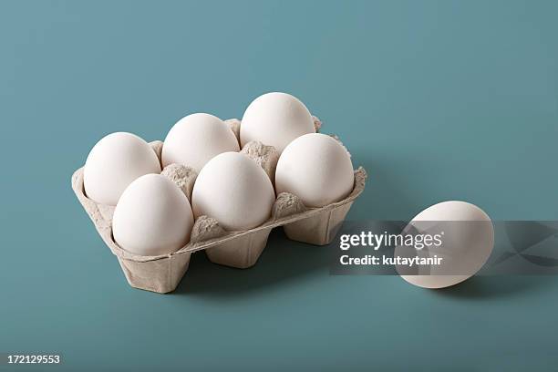 egg - carton of eggs stockfoto's en -beelden