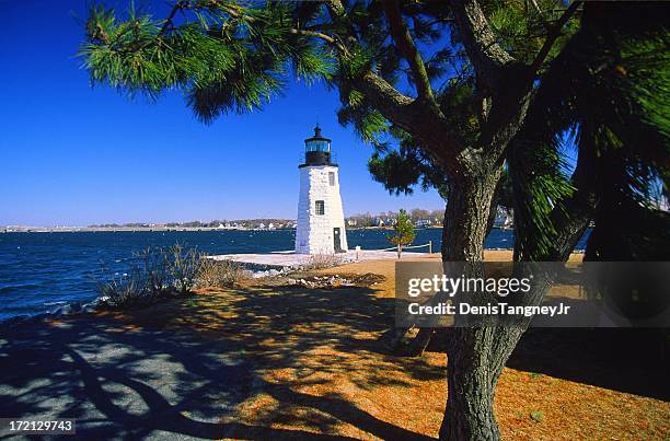 goat island lighthouse - newport rhode island stock pictures, royalty-free photos & images