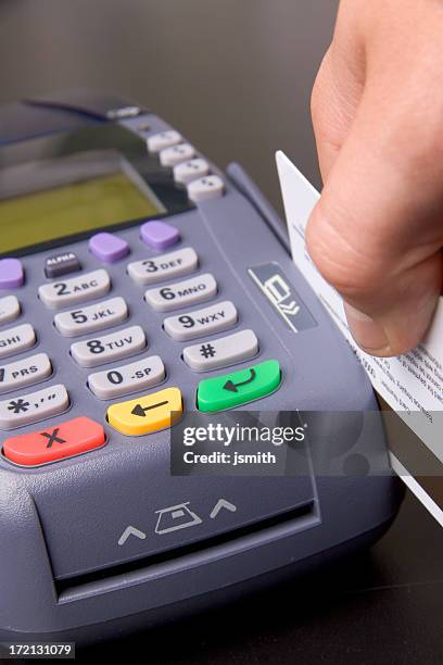 credit card swipe - debt collector stock pictures, royalty-free photos & images