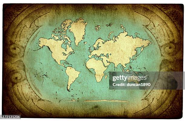 atlas - ancient map of the world stock pictures, royalty-free photos & images