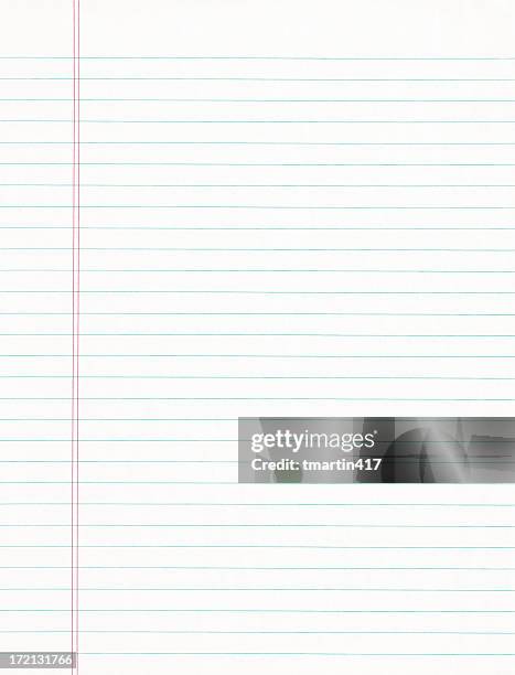 notebook paper - lijntjespapier stockfoto's en -beelden