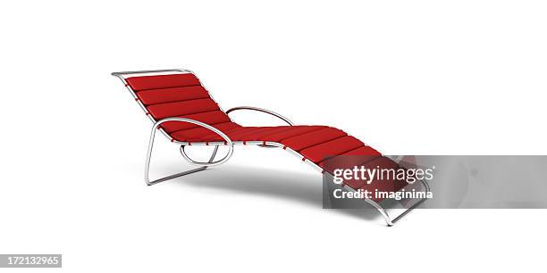 lounge-sessel aus leder - liegestuhl freisteller stock-fotos und bilder