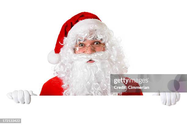 blank sign - santa (on white) - formal glove stock pictures, royalty-free photos & images