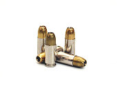 Several bullets isolated on a white background
