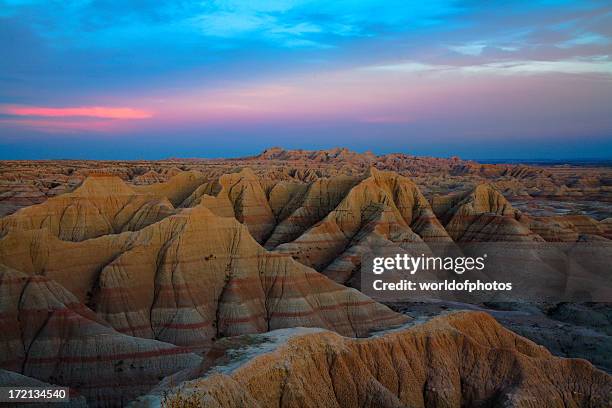 aerial view of badlands national park, south dakota - badlands national park bildbanksfoton och bilder